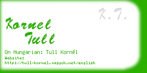 kornel tull business card
